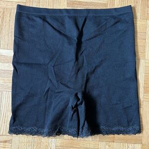 Black Lace Trim Shorts